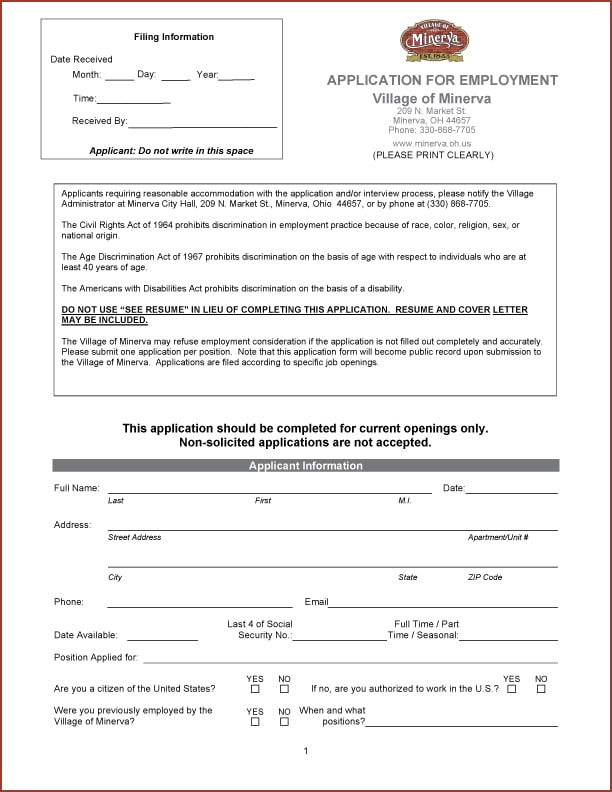 Employment Application