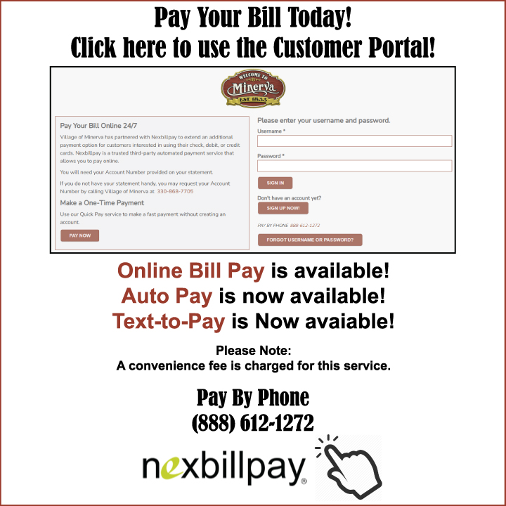Village of Minerva's Customer Portal