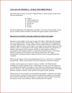 Public Records Request Policy