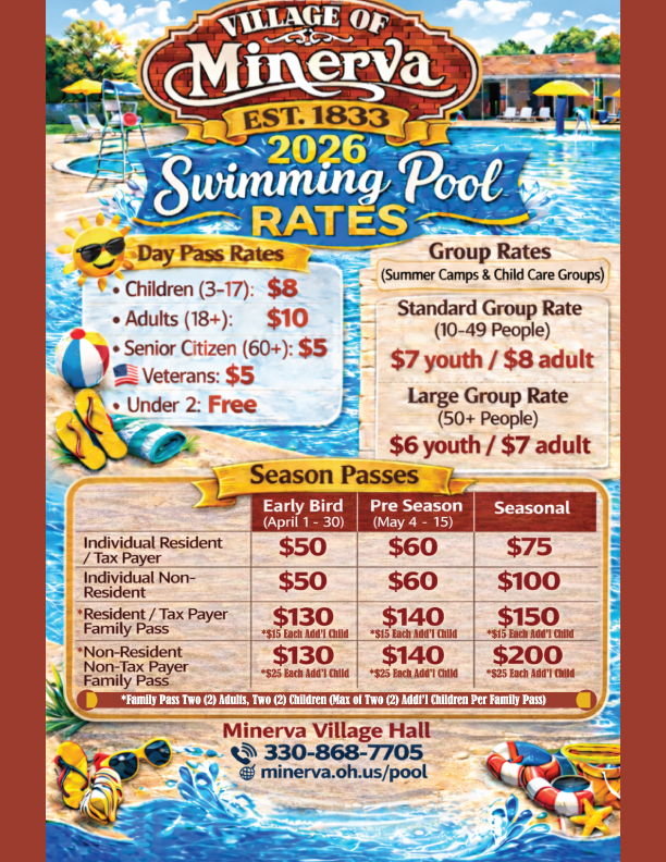 2026 Village Pool Rates