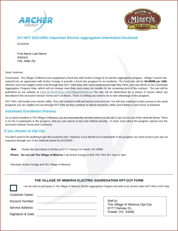 AEP Opt-Out Form